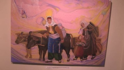 Ebru Yağlı Boya Karışımı Tablolar, Çanakkale'yi Ölümsüzleştirdi