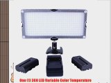 CowboyStudio 360 LED Dimmable Camera Camcorder On-Camera Bi-Color Light Panel with Battery