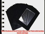 Pack of 50 8x10 BLACK Picture Mats Mattes with White Core Bevel Cut for 5x7 Photo   Backing