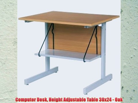 Computer Desk Height Adjustable Table 30x24 - Oak