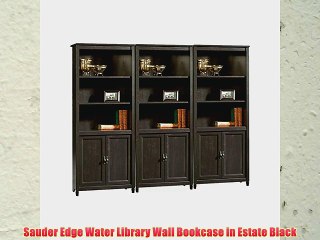 Sauder Edge Water Library Wall Bookcase in Estate Black