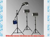 ePhoto Dimmable 3 x 500 LED Light Panels Video Photography 500 LED Hair Light Boom Stand Kit