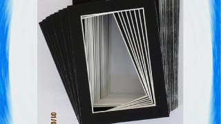 Pack of 100 5x7 BLACK Picture Mats Mattes with White Core Bevel Cut for 4x6 Photo   Back