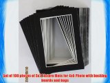 Pack of 100 5x7 BLACK Picture Mats Mattes with White Core Bevel Cut for 4x6 Photo   Back