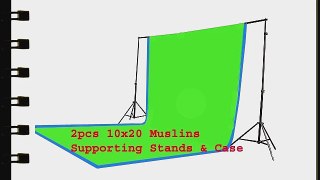 ePhoto 10X20 Large Chromakey Video Green Screen 10X20 Chromakey Kit with Case TB30 10x20G/BU