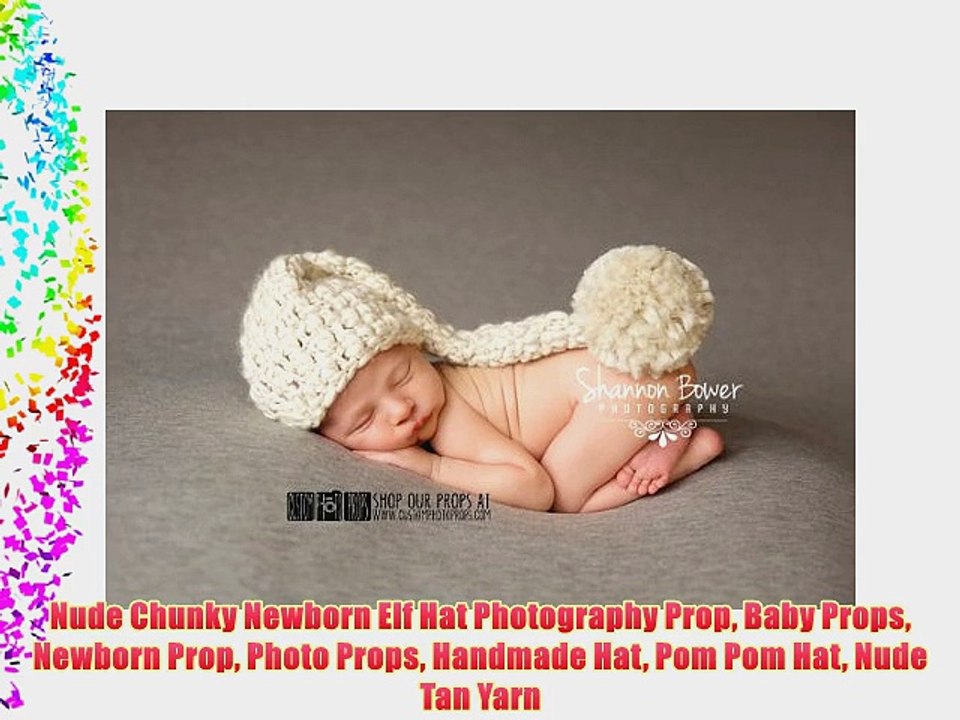 Nude Chunky Newborn Elf Hat Photography Prop Baby Props Newborn Prop Photo Props Handmade Hat