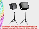CowboyStudio Two 1200 LED Banks and Light Stands Kit with Dimmable Photography Video Studio