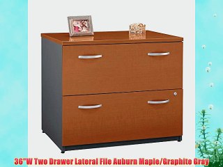 36W Two Drawer Lateral File Auburn Maple/Graphite Gray