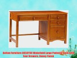 Bolton Furniture 8050Y00 Wakefield Large Pedestal Desk with Four Drawers Honey Finish