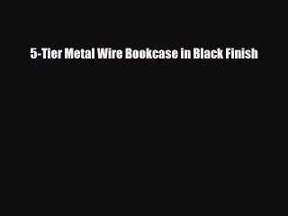 5-Tier Metal Wire Bookcase in Black Finish