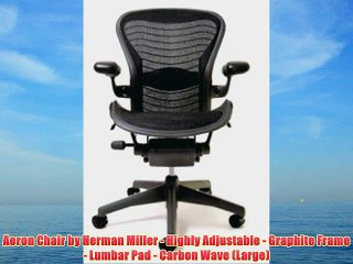 Aeron Chair by Herman Miller - Highly Adjustable - Graphite Frame - Lumbar Pad - Carbon Wave