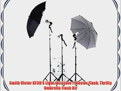 Smith Victor KF3U 3 Light AC Slave / Master Flash Thrifty Umbrella Flash Kit