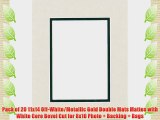 Pack of 20 11x14 Light Gray/Black Double Mats Mattes with White Core Bevel Cut for 8x10 Photo