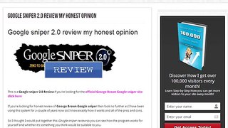 Google Sniper 2.0 Review My Honest Opinion what is google sniper