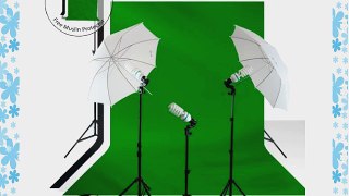 LimoStudio 600 Watt Photography Lighting Kit Cotton Black White and Green Muslin Backdrop Background