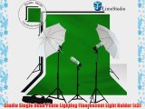 LimoStudio 600 Watt Photography Lighting Kit Cotton Black White and Green Muslin Backdrop Background