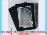 100 Pcs of 5x7 BLACK Picture Mats Mattes Matting for 4x6 Photo   Backing   Bags