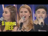 Tippy, Nadine and Arron make samples on The Singing Bee