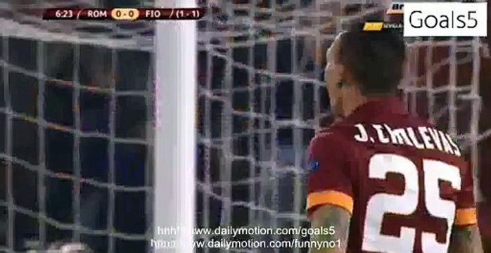 Gonzalo Rodriguez Penalty Goal AS Roma 0 - 1 Fiorentina Europa League 19 03 2015