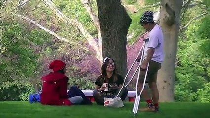 FALLING WITH CRUTCHES PRANK!