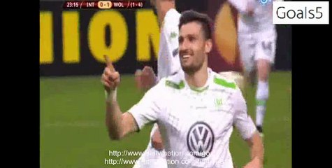 Daniel Caligiuri Goal Inter 0 - 1 Wolfsburg Europa League 19-2-2015