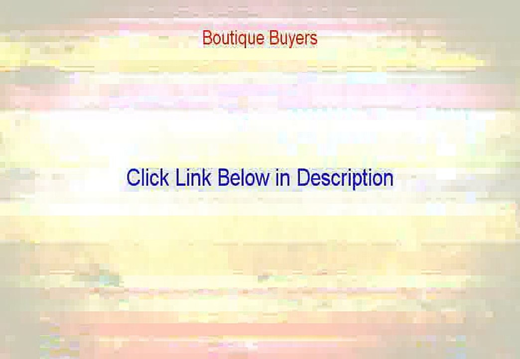 Boutique Buyers Free Download (Download Here 2015)
