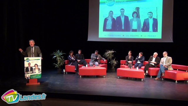Réunion publique à Soustons, liste «Les Landes en Avant» Canton Marensin Sud. Intervention de Jean-Pierre Dufau