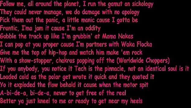 Fast Raps Watsky, Tech N9ne, Twista, Busta Rhymes, Eminem. Lyrics
