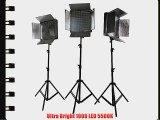 3 x 1008 LED Lite Panel Video Photography LED Lighting Kit with Sony V Mount Adapter ULS1008LED
