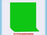 ePhoto 10x12 GREEN 10x12 Foot Chroma Key Green Screen Muslin Backdrop