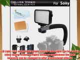10-Piece Pro 120 LED Dimmable On-Camera LED Video Light Kit with Battery Charger Diffusers