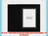 SET of 10 - GREATPACK 8x10 Black Double Mats and Backings - Fit 5x7 Photo Art