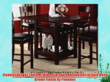 Counter Height Table w/Wine Storage and Shelves in Dark Rosy Brown Finish by Poundex