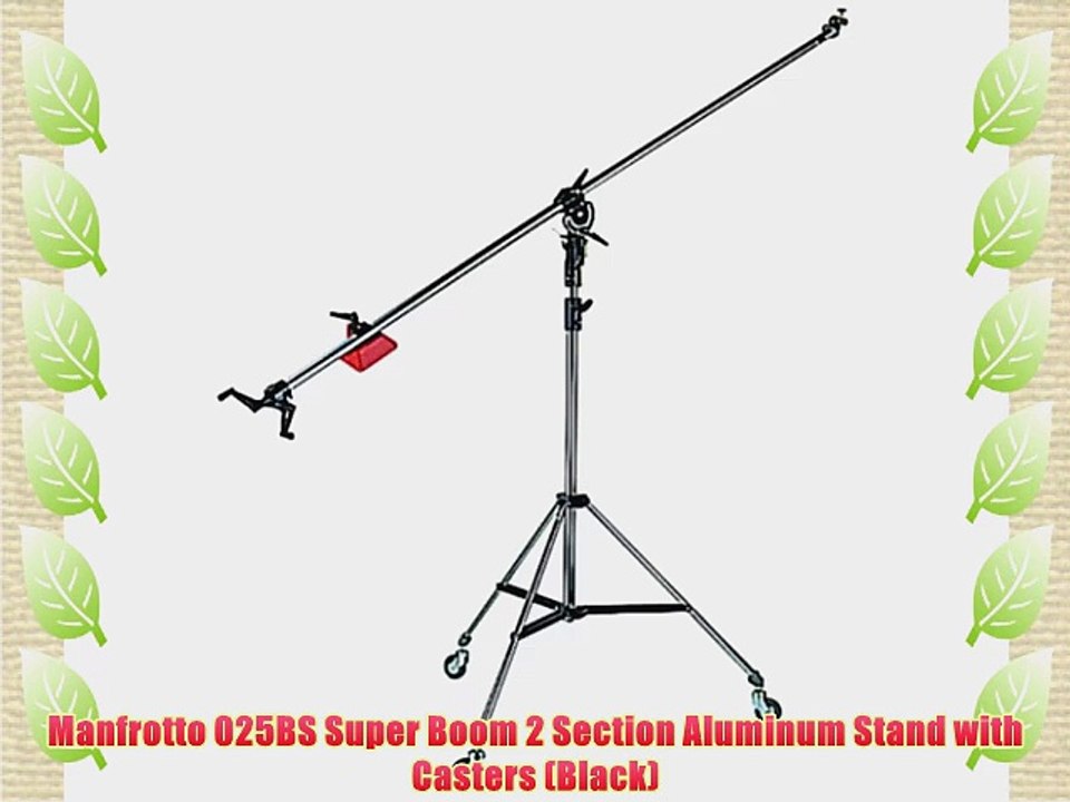 Manfrotto 025BS Super Boom 2 Section Aluminum Stand with Casters (Black)