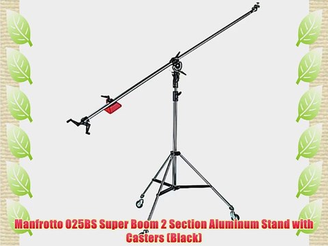 Manfrotto 025BS Super Boom 2 Section Aluminum Stand with Casters (Black)