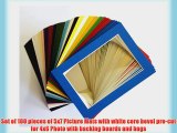 Pack of 100 sets of 5x7 MIXED COLORS Picture Mats Mattes Matting for 4x6 Photo   Backing