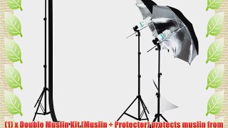 LimoStudio Photo Studio 10'x10' Double Muslin Black White Backdrop Support Kit 700W 33 Black