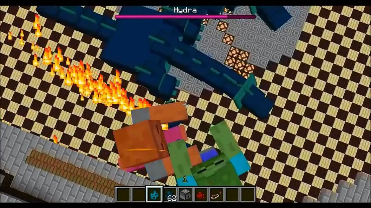 HYDRA VS. GIANT ZOMBIE Minecraft Mob Battles Arena Battle Twilight Forest Mod