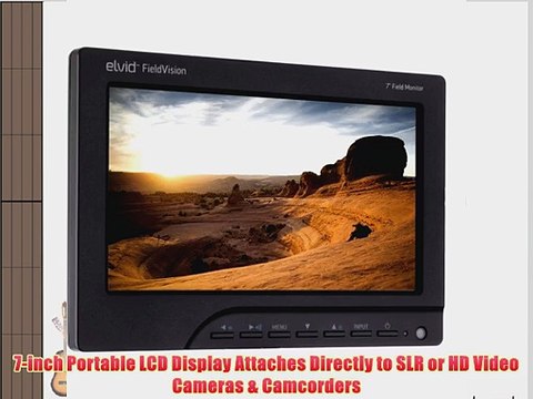 Elvid FieldVision 7 DSLR On-Camera LCD Monitor HDMI/VGA Inputs with Canon LP-E6 Battery Plate