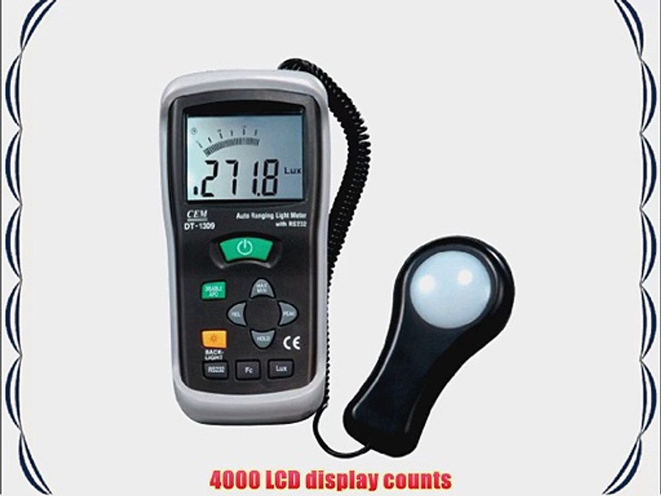 CEM DT-1309 Professional Digital 40K FC Foot-Candle Meter 400K Lux Light Luxmeter with USB