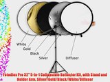 Fotodiox Pro 32 5-in-1 Collapsible Reflector Kit with Stand and Holder Arm Silver/Gold/Black/White/Diffuser
