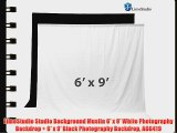 LimoStudio Studio Background Muslin 6' x 9' White Photography Backdrop   6' x 9' Black Photography