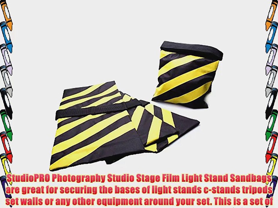 StudioPRO Four Yellow Photography Photo Video Studio Stage Film Light Stand Sandbags