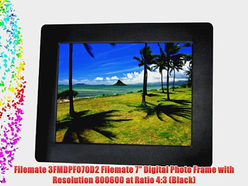 Filemate 3FMDPF070D2 Filemate 7 Digital Photo Frame with Resolution 800600 at Ratio 4:3 (Black)