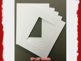 Pack of 5 18x24 White Picture Mats Mattes Matting with White Core Bevel Cut for 13x19 Pictures