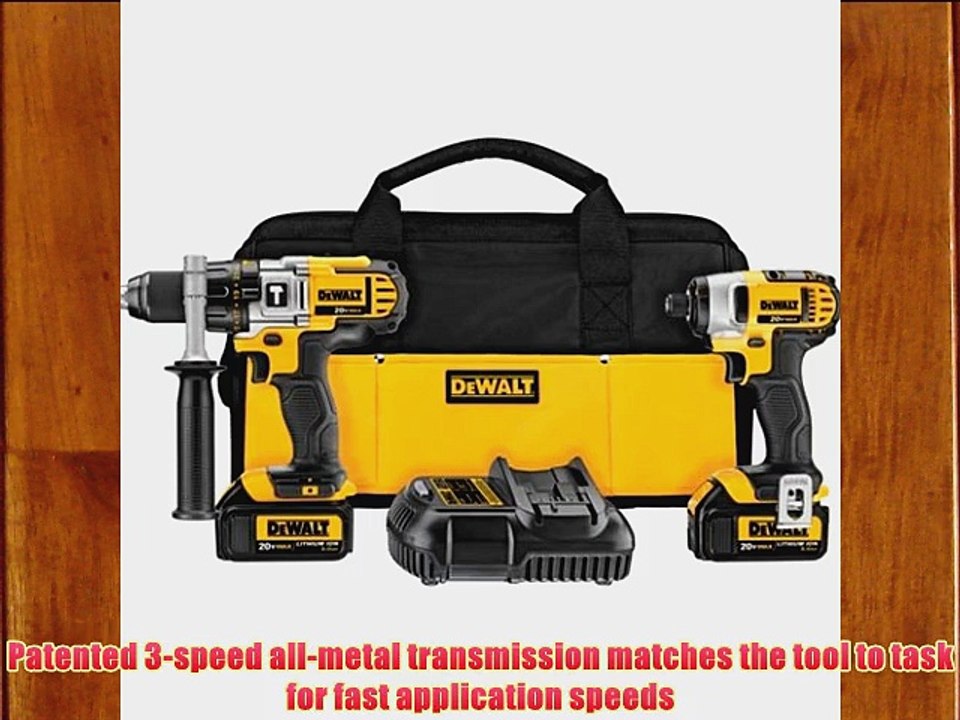 DEWALT DCK290L2 20-Volt MAX Li-Ion 3.0 Ah Hammer Drill and Impact Driver Combo Kit