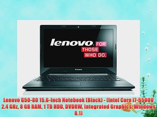 Lenovo G50-80 15.6-Inch Notebook (Black) - (Intel Core i7-5500U 2.4 GHz 8 GB RAM 1 TB HDD DVDRW