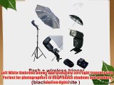 Photo Studio Portable Hot Shoe Flash Umbrella Stand Kit with Flash and Wireless Remote Trigger