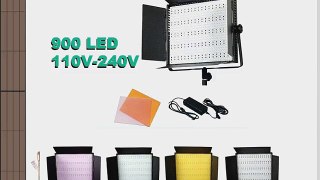 ePhoto 900 LED Dimmable Photography Video Camera DSLR 5400K/3200K Lighting Light Panel for