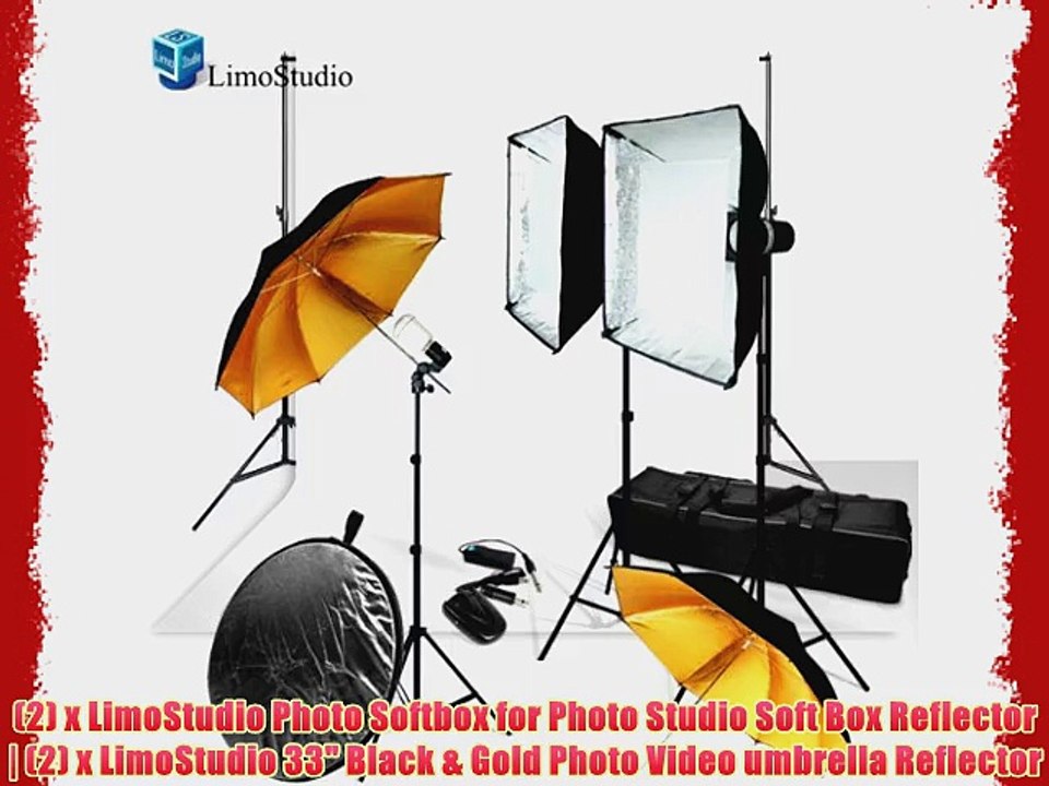LimoStudio Photo Studio Monolight Flash Lighting Kit - 3 Studio Flash/Strobe 2 Softboxes 2